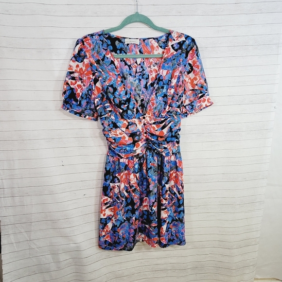 URBAN OUTFITTERS EMMA FLORAL RUCHED DRESS, SZ MEDIUM - Picture 1 of 12